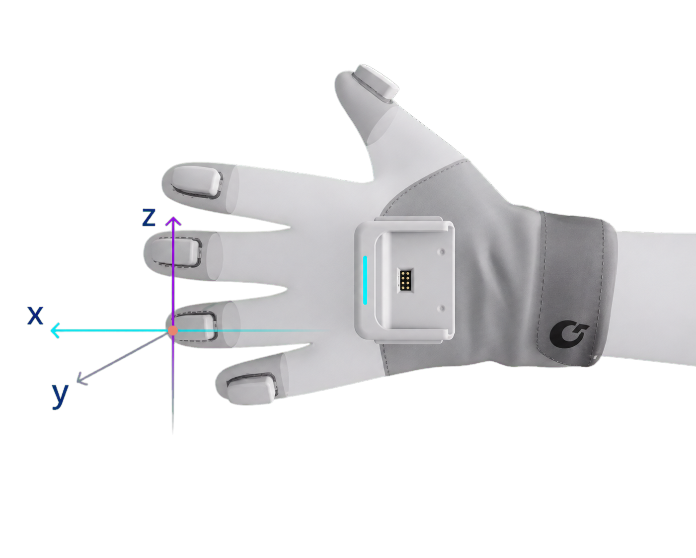 VetraGlove Pro 六自由度指尖追踪示意